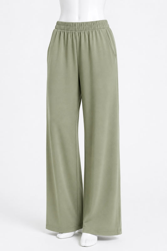 Cotton Jersey Wide Pants