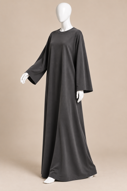 Cotton Jersey Wide Sleeve Dress