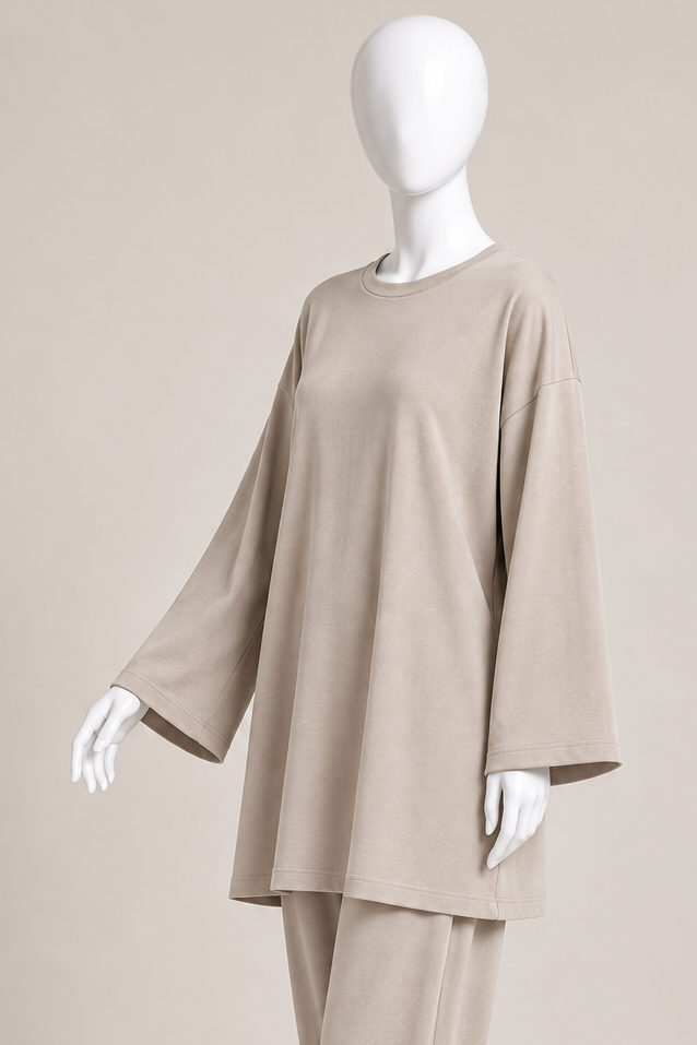 Cotton Jersey Wide Sleeve Top