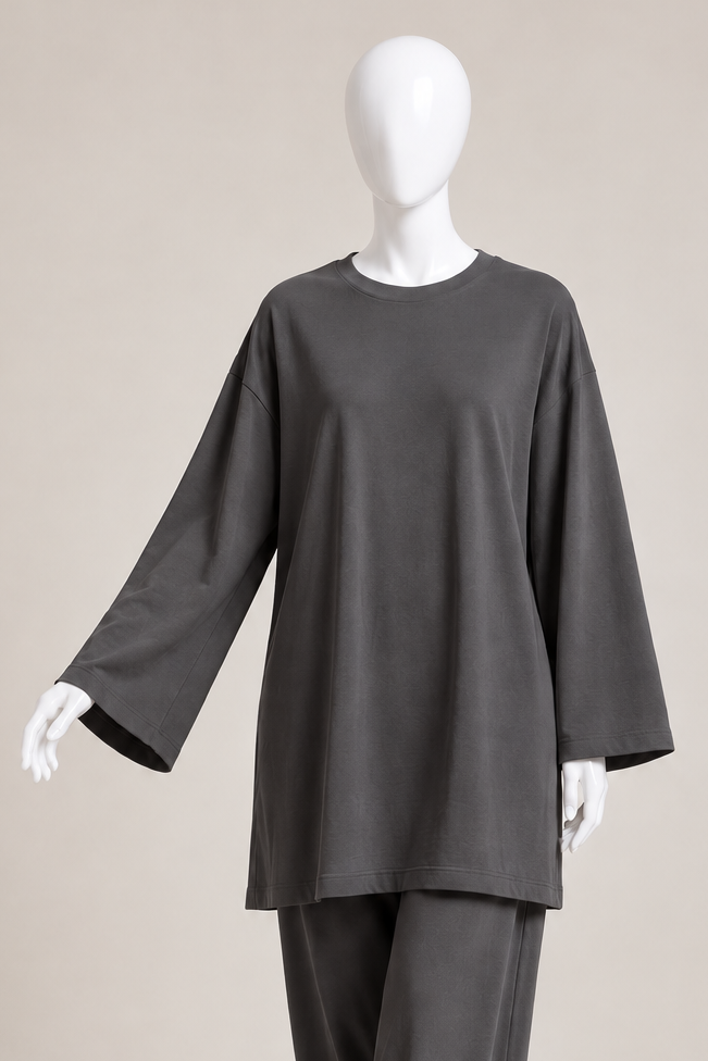 Cotton Jersey Wide Sleeve Top