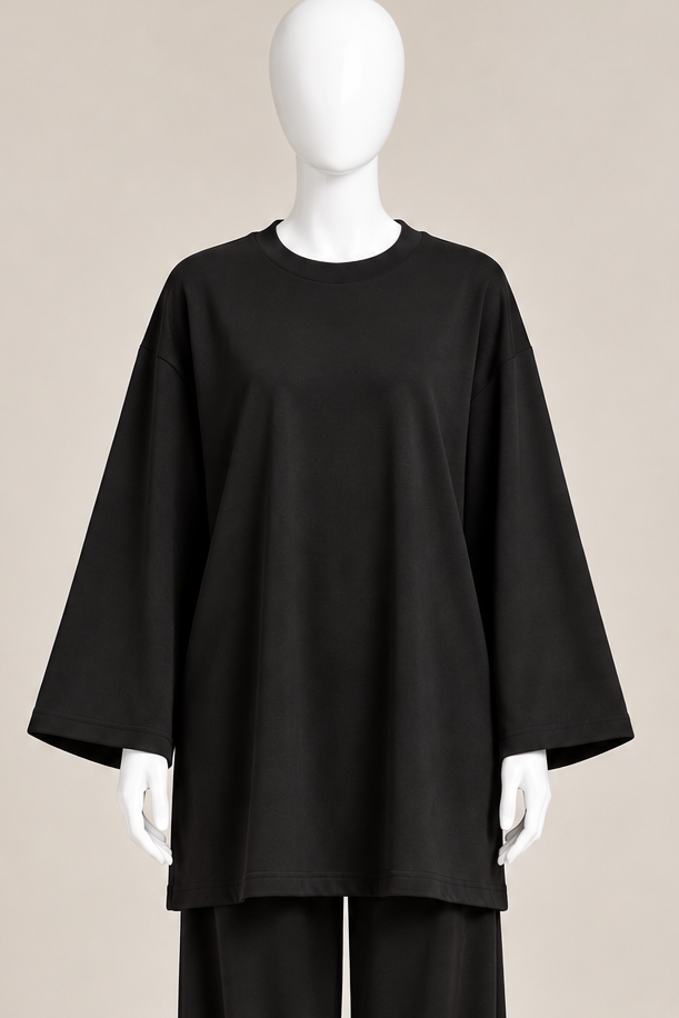 Cotton Jersey Wide Sleeve Top